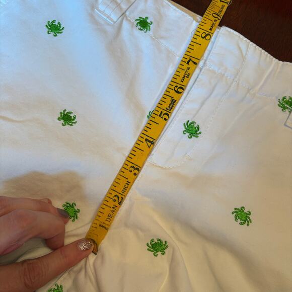 Lilly Pulitzer Size 6 Capri Pants Palm Beach Fit Embroidered Crab White Green - Picture 7 of 13